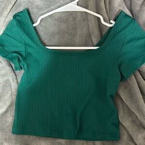 PINK square neck crop top